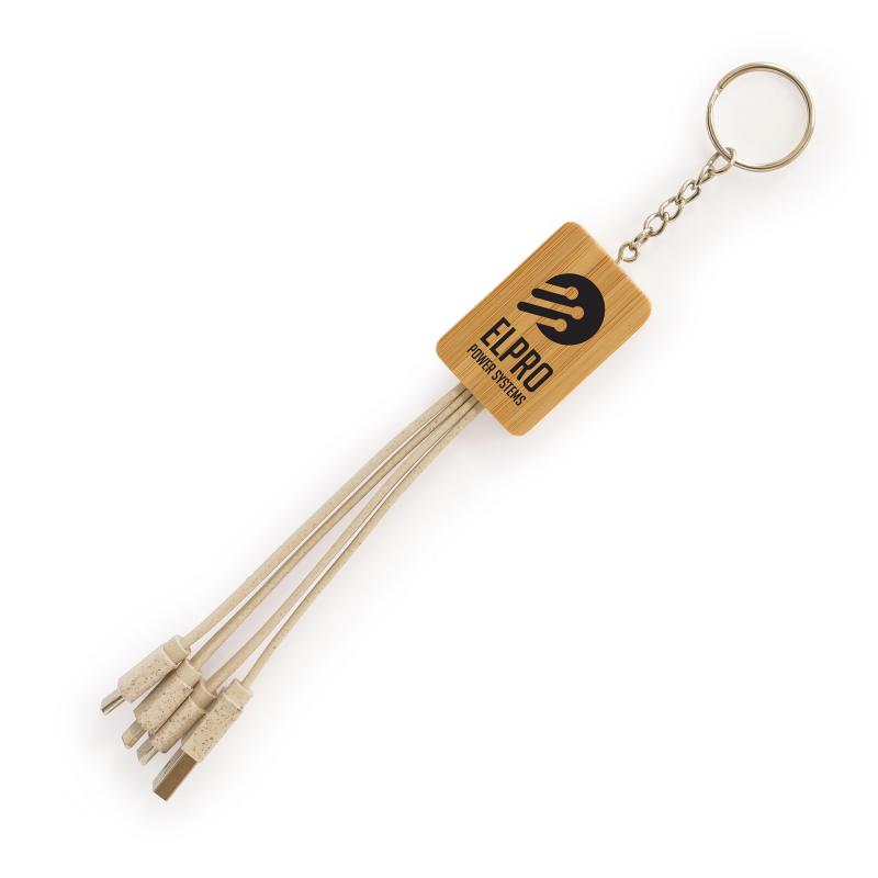 Image of Rectangle Bamboo & Wheat Straw Keyring